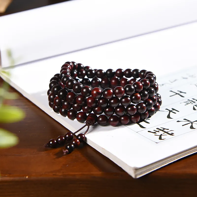 Cuiya Golden Building Pterocarpus Wooden Bracelets Unisex-4