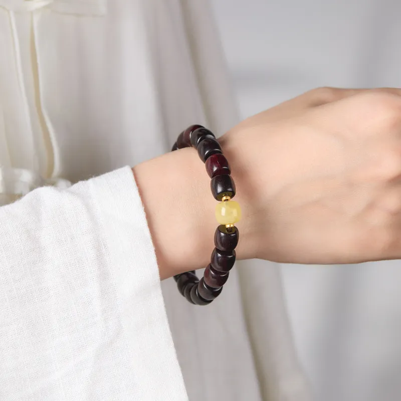 Cuiya Golden Building Sandalwood Bracelets Unisex-2