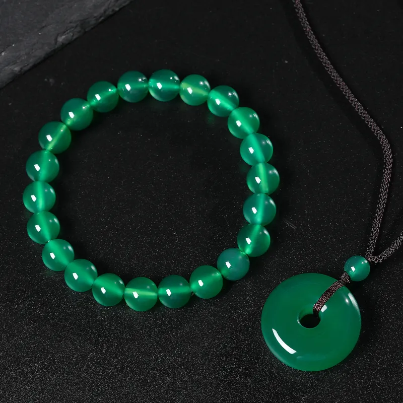 Cuiya Golden Building Chalcedony Necklaces Unisex-6