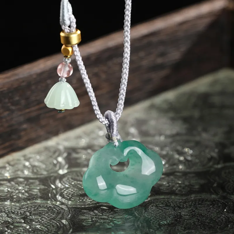 Cuiya Golden Building Dulong Jade Necklaces Unisex-3