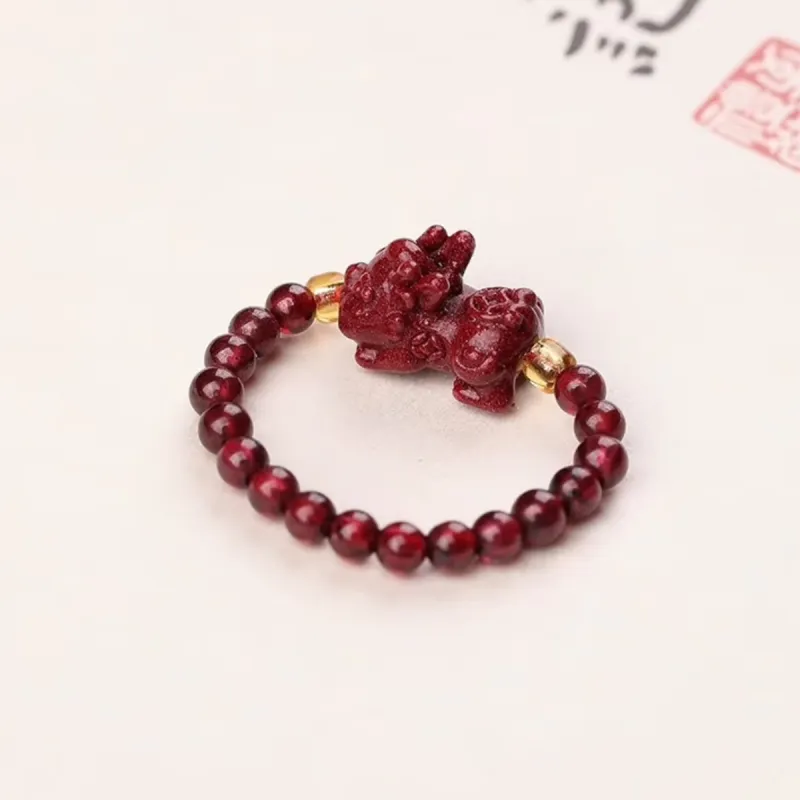 Cuiya Golden Building Jade Rings Unisex-5