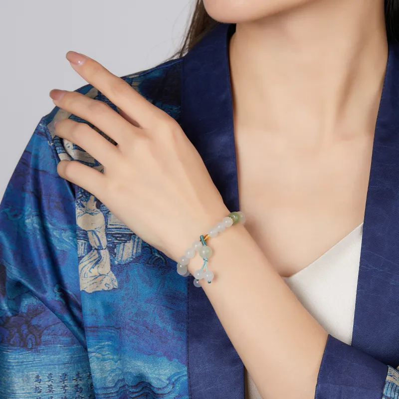 Cuiya Golden Building Tianshan Jade Bracelets Unisex-3