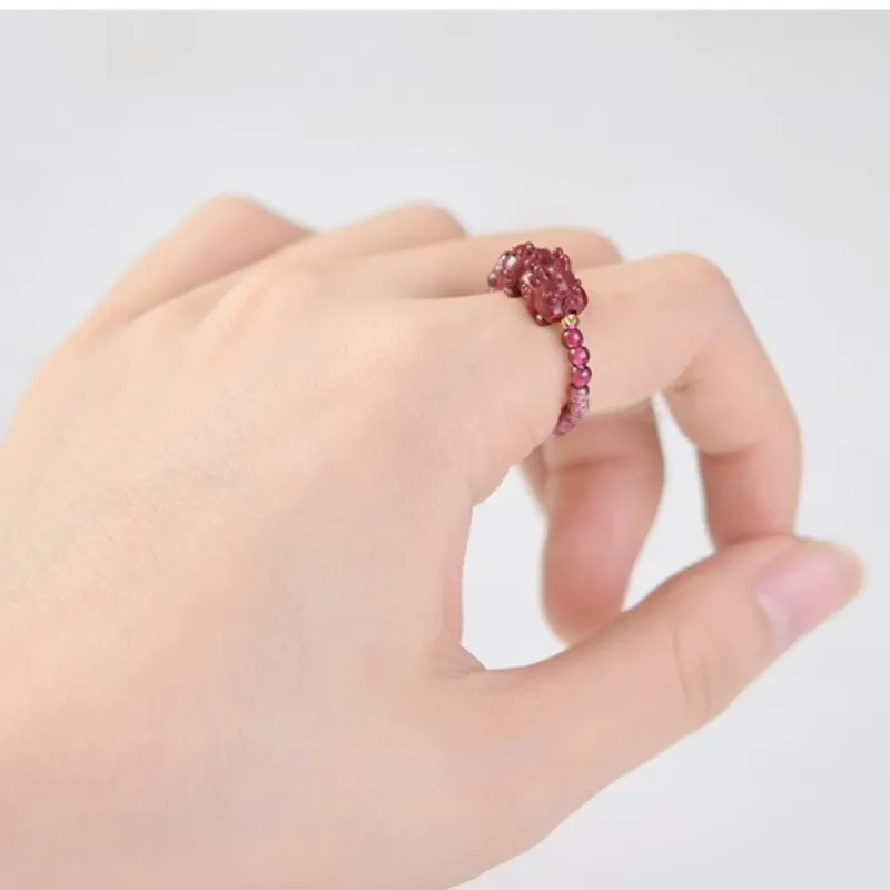 Cuiya Golden Building Jade Rings Unisex-4