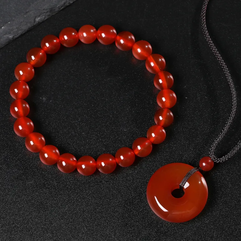 Cuiya Golden Building Chalcedony Necklaces Unisex-1