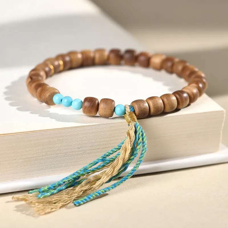Cuiya Golden Building Sandalwood Bracelets Unisex-1