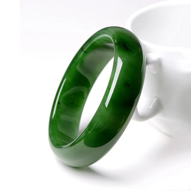 Cuiya Golden Building Hetian Jade Bangles Jasper Women's-1