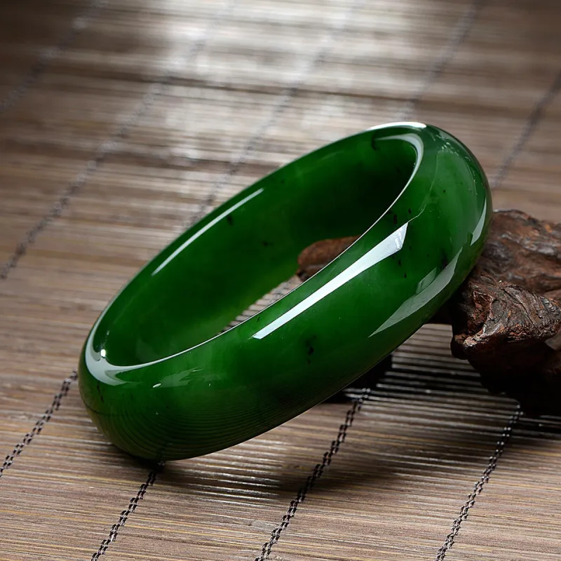 Cuiya Golden Building Hetian Jade Bangles Jasper Women's-3