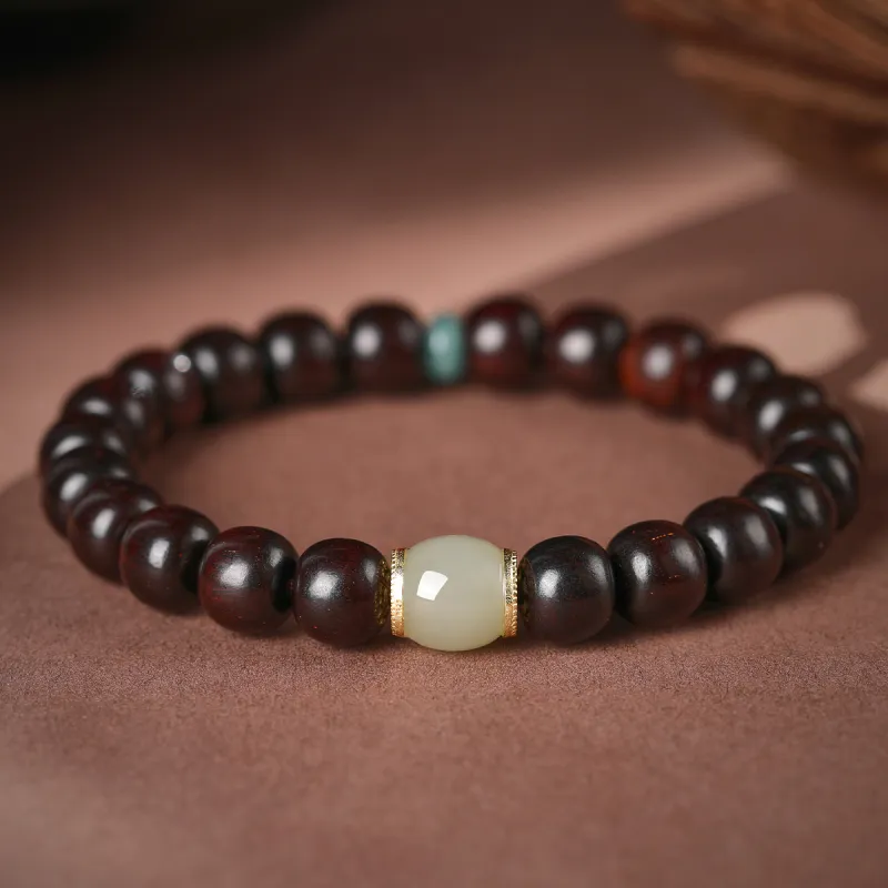Cuiya Golden Building Sandalwood Bracelets Unisex-1