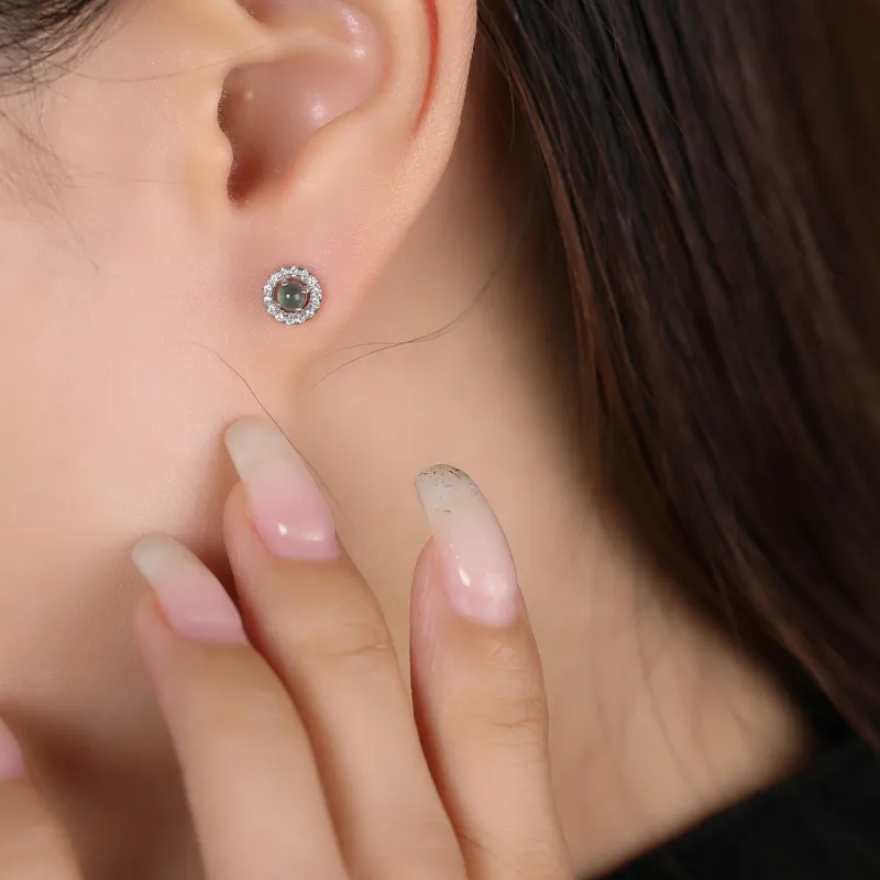 Cuiya Golden Building Ice Type Stud Earrings Unisex-3