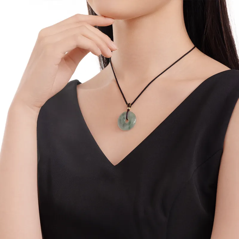Cuiya Golden Building Dulong Jade Necklaces Unisex-7