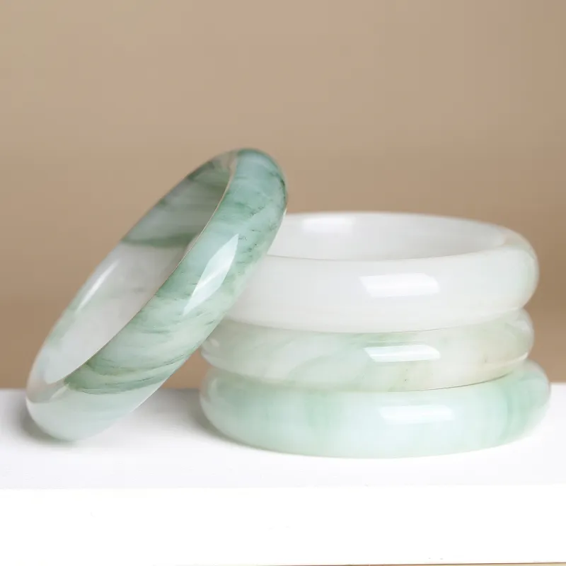 Cuiya Golden Building Tianshan Jade Bangles Women's-5