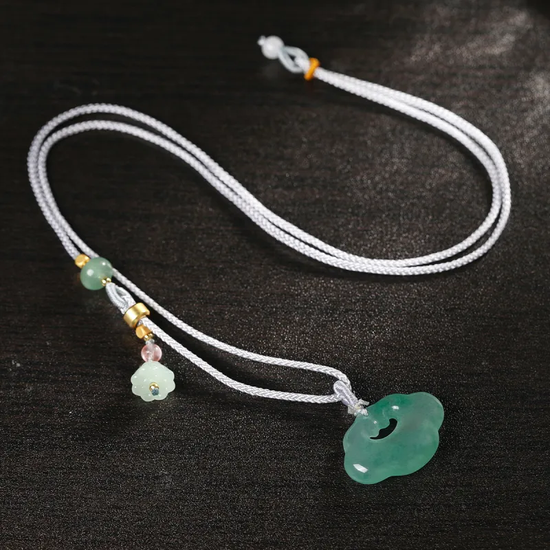 Cuiya Golden Building Dulong Jade Necklaces Unisex-2
