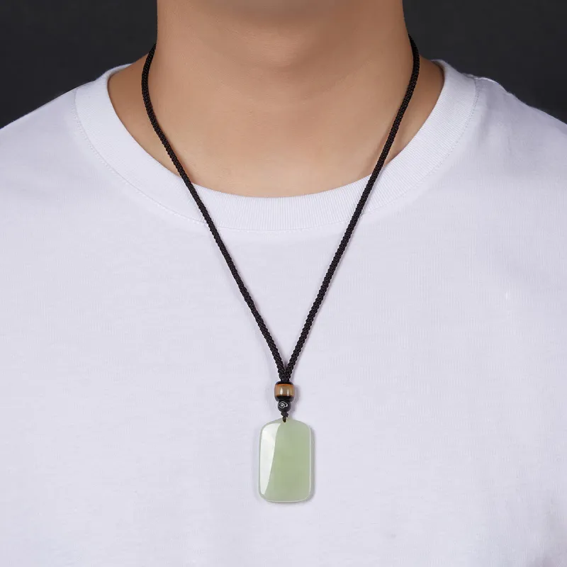 Cuiya Golden Building Hetian Jade Pendants Pale Greenish White Jade Unisex-3