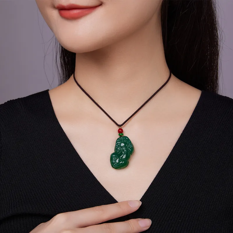 Cuiya Golden Building Jade Pendants Unisex-2