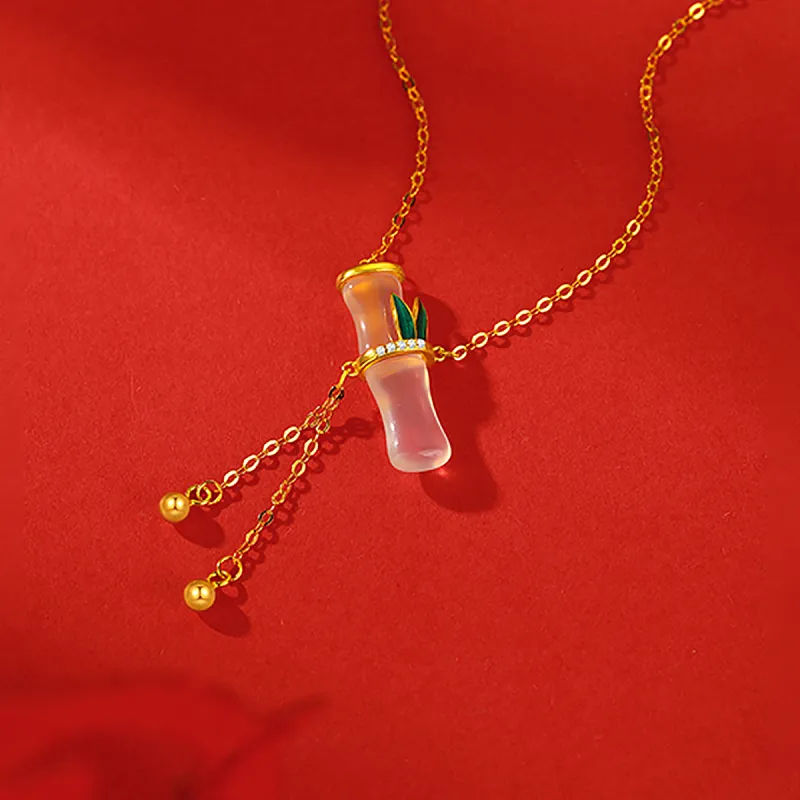 Cuiya Golden Building Chalcedony Necklaces Women's-3