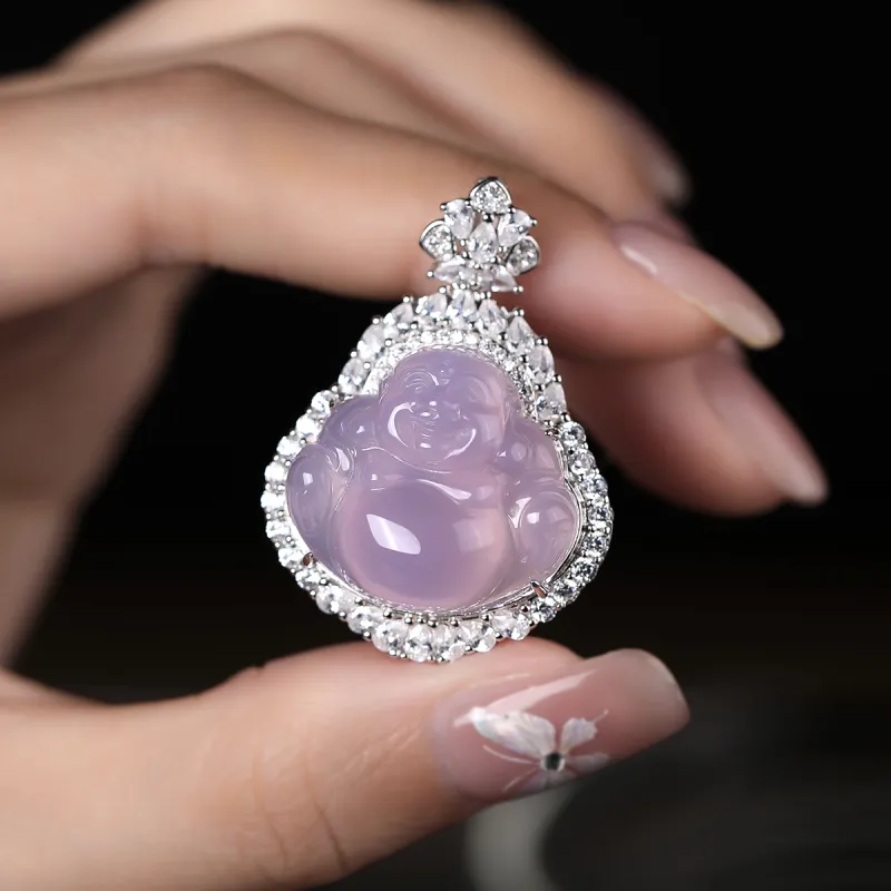 Cuiya Golden Building Chalcedony Jade Pendants Women's-22