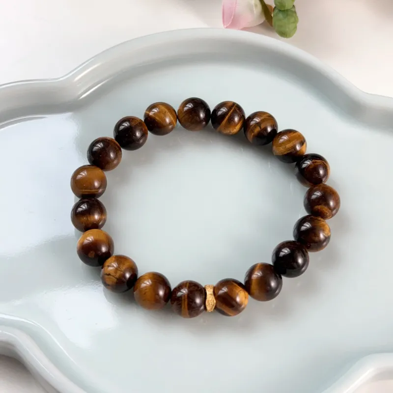 Cuiya Golden Building Tiger's Eye Stone Bracelets Unisex-5