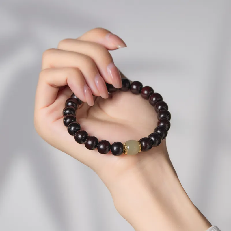 Cuiya Golden Building Sandalwood Bracelets Unisex-6