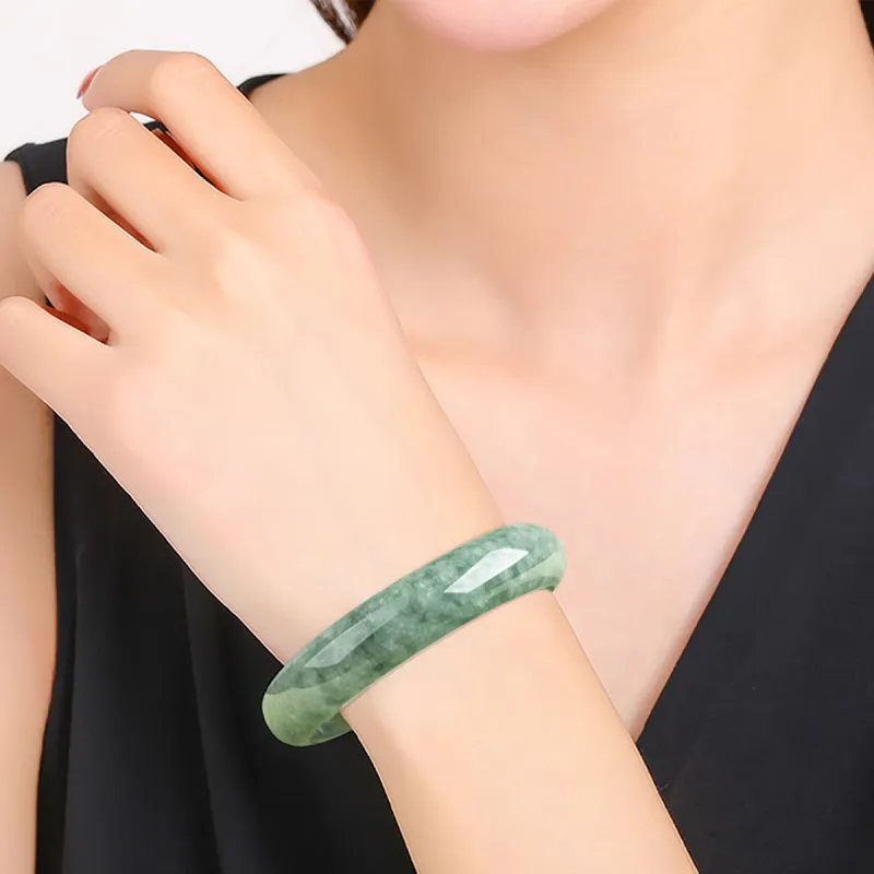 Cuiya Golden Building Glutinous Jade Jadeite Bangles Women's-3