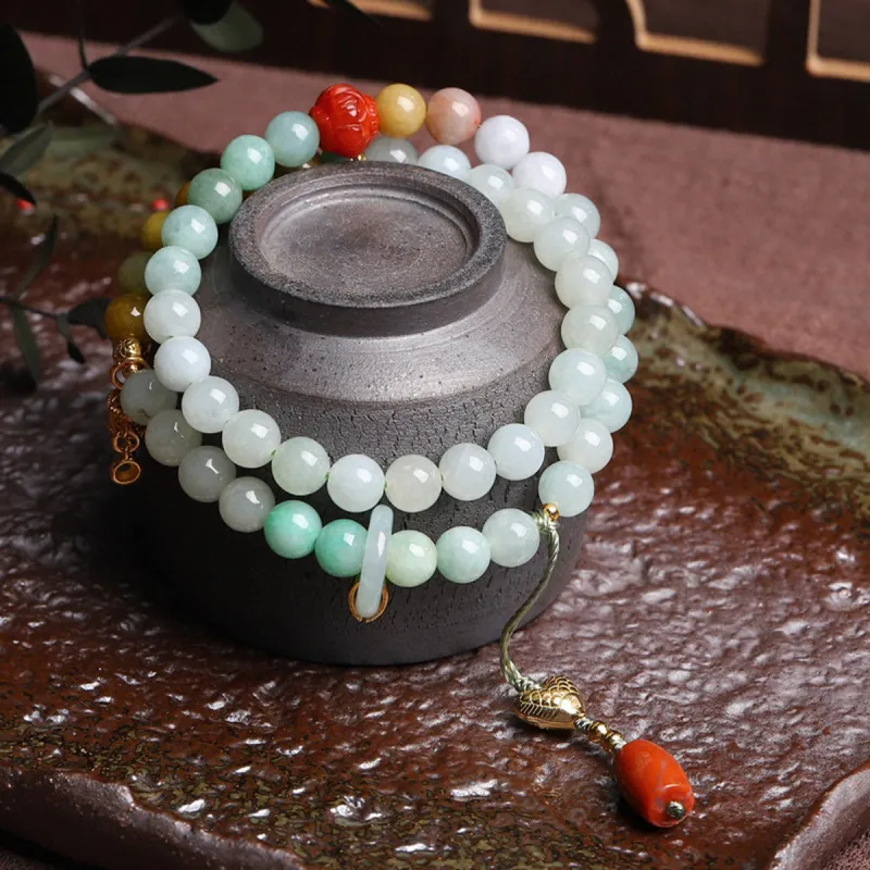 Cuiya Golden Building Glutinous Jade Jadeite Bracelets Unisex-2