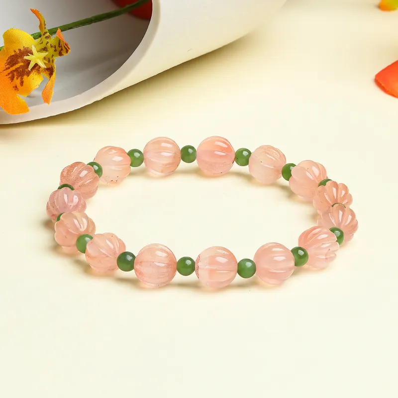 Cuiya Golden Building Natural Agate Jade Bracelets Women's-2