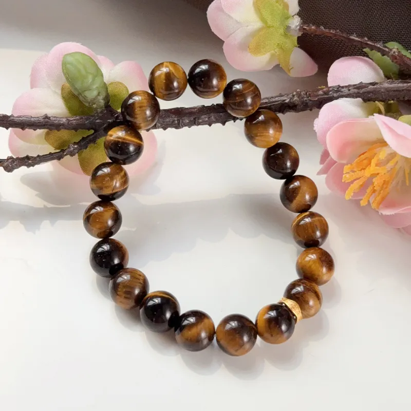 Cuiya Golden Building Tiger's Eye Stone Bracelets Unisex-4