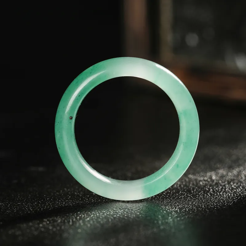 Cuiya Golden Building Dulong Jade Rings Unisex-3