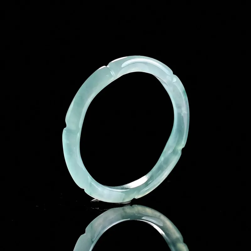 Cuiya Golden Building Ice Glutinous Jadeite Rings Unisex-5