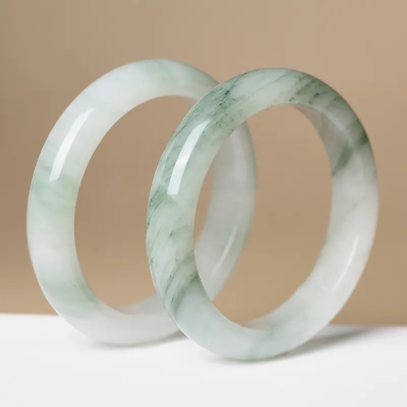 Cuiya Golden Building Tianshan Jade Bangles Women's-4