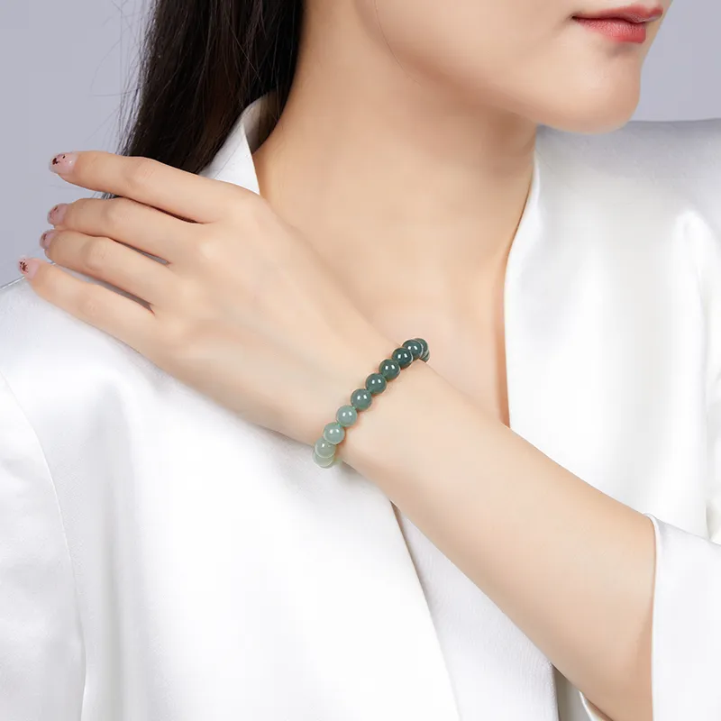 Cuiya Golden Building Hetian Jade Hetian Jade Bracelets Unisex Pale Greenish White Jade-1