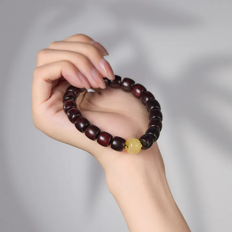 Cuiya Golden Building Sandalwood Bracelets Unisex-7