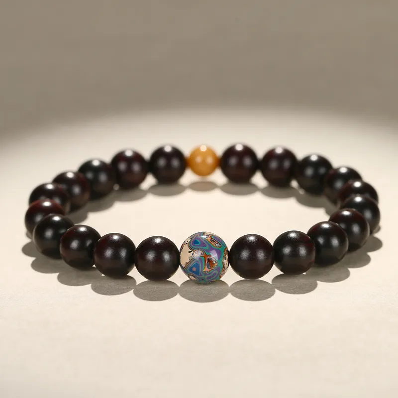Cuiya Golden Building Rosewood Bracelets Unisex-4