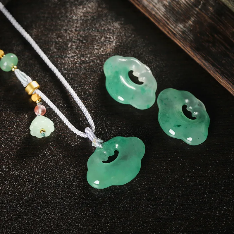 Cuiya Golden Building Dulong Jade Necklaces Unisex-4