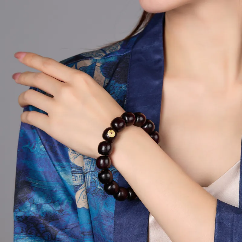 Cuiya Golden Building Pterocarpus Bracelets Unisex-3