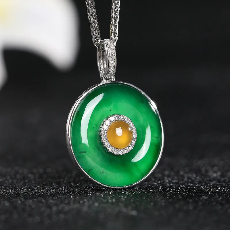 Cuiya Golden Building Ice Glutinous Necklaces Unisex-2