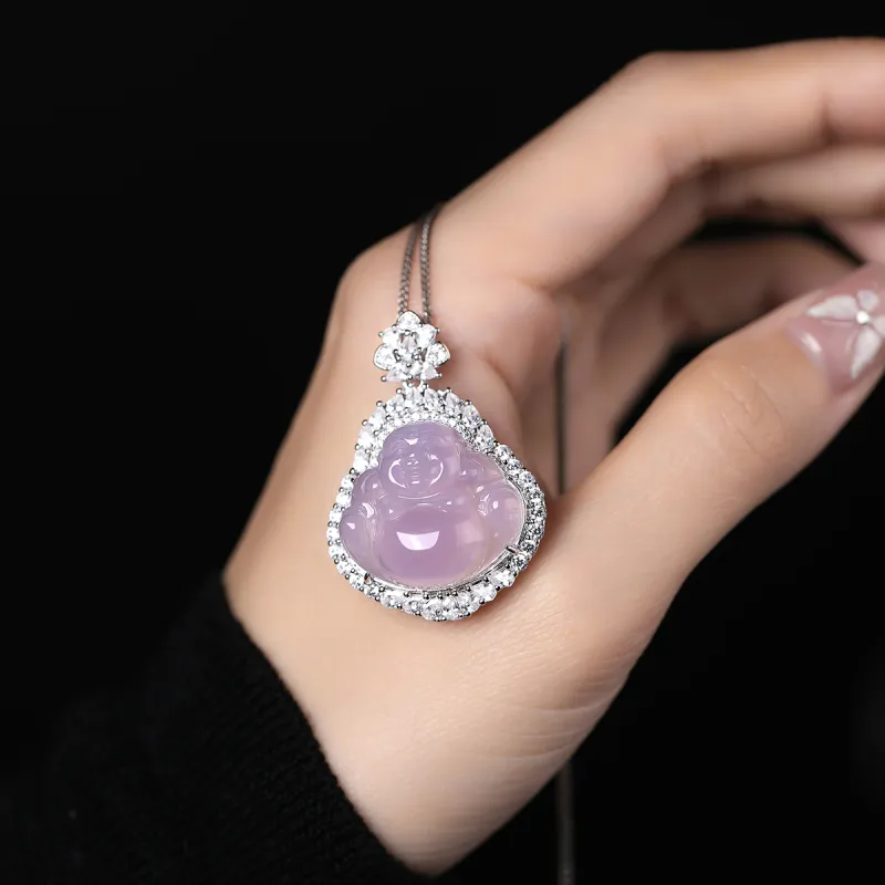 Cuiya Golden Building Chalcedony Jade Pendants Women's-20