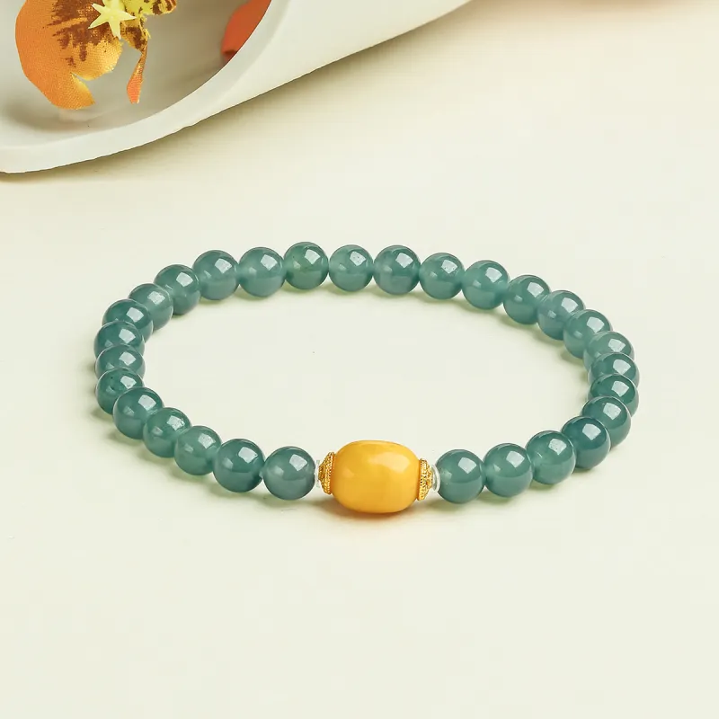 Cuiya Golden Building Ice Type Jadeite Bracelets Women's-1
