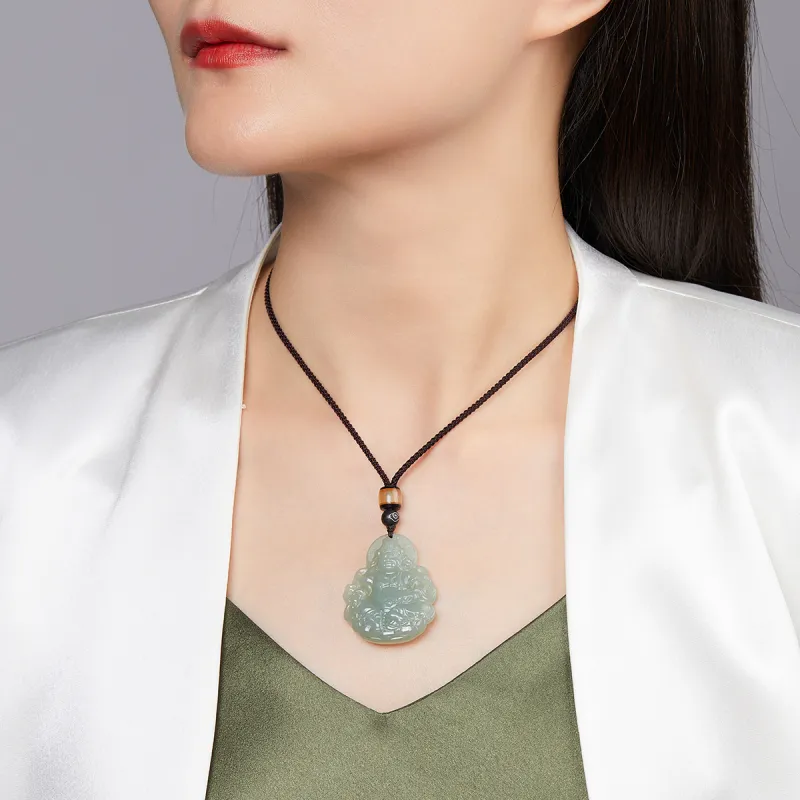 Cuiya Golden Building Hetian Jade Hetian Jade Pendants Unisex Green Jade-1