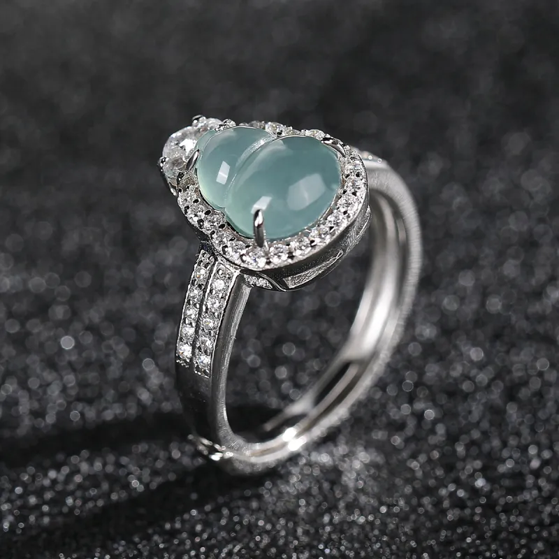 Cuiya Golden Building Ice Glutinous Jadeite Rings Unisex-2