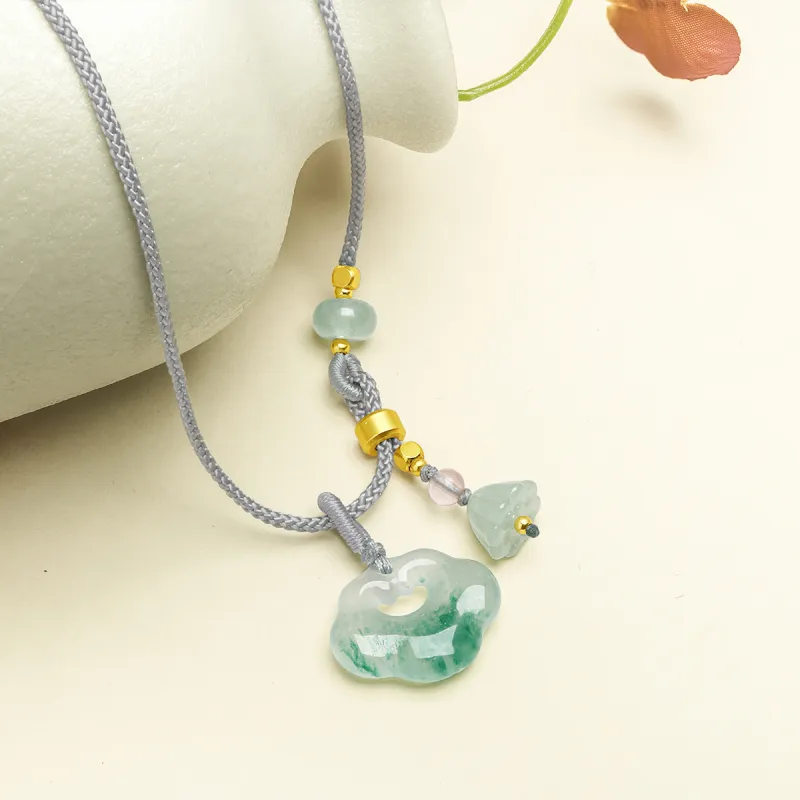 Cuiya Golden Building Dulong Jade Necklaces Women's-1