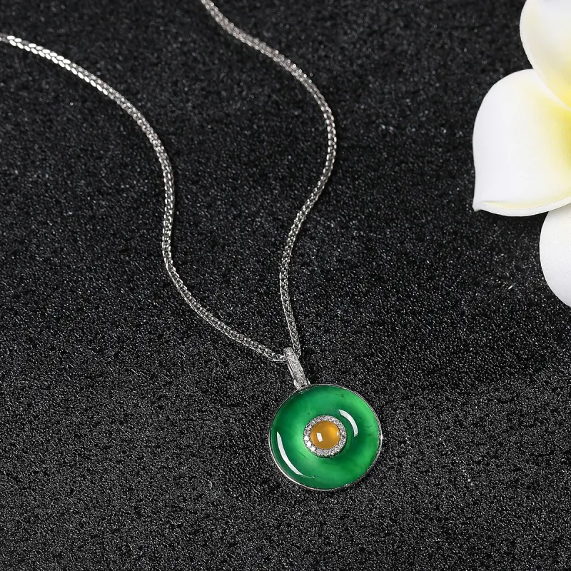 Cuiya Golden Building Ice Glutinous Necklaces Unisex-6