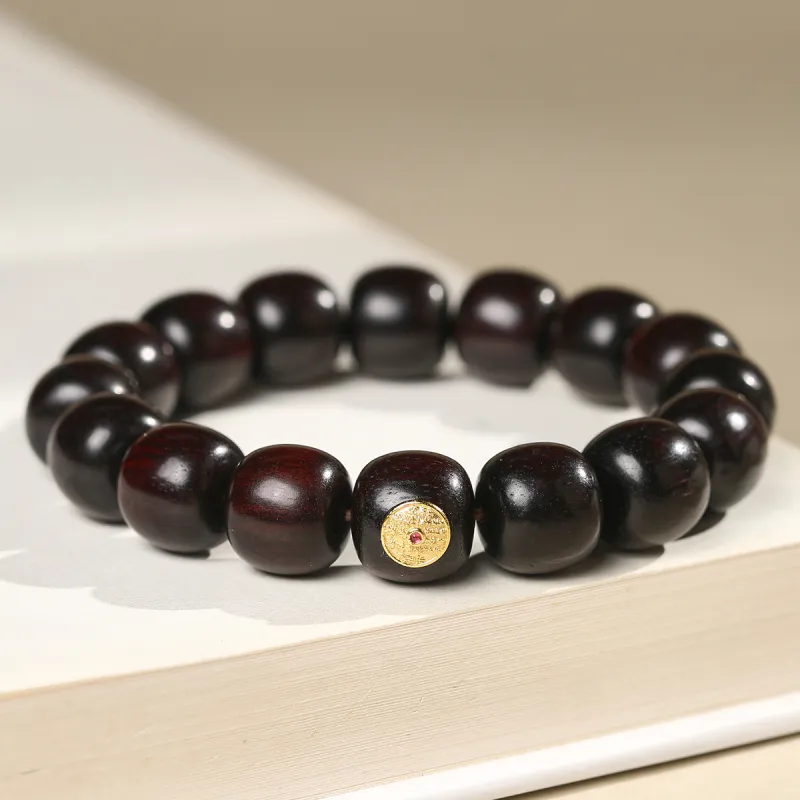 Cuiya Golden Building Pterocarpus Bracelets Unisex-1