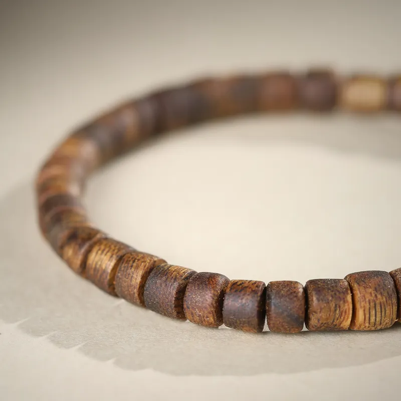 Cuiya Golden Building Sandalwood Aromatic Craft Beaded Bracelet Unisex-5