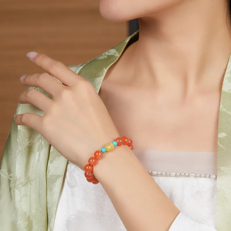 Cuiya Golden Building Agate Jade Bracelets Unisex-1