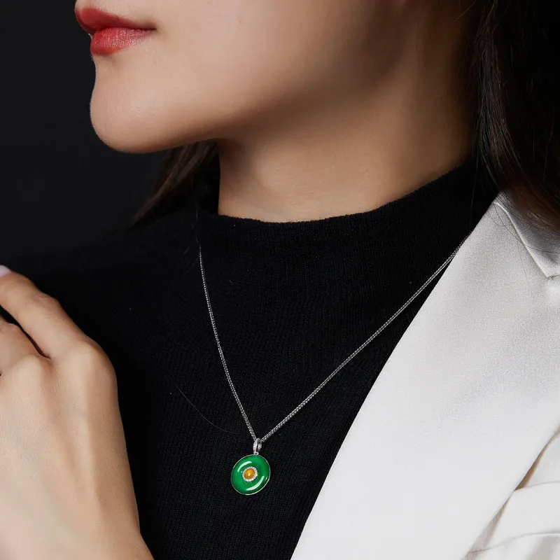 Cuiya Golden Building Ice Glutinous Necklaces Unisex-4
