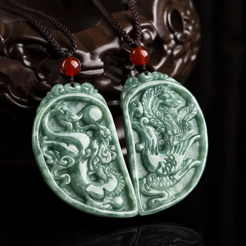 Cuiya Golden Building Glutinous Jade Jadeite Necklaces Unisex-1