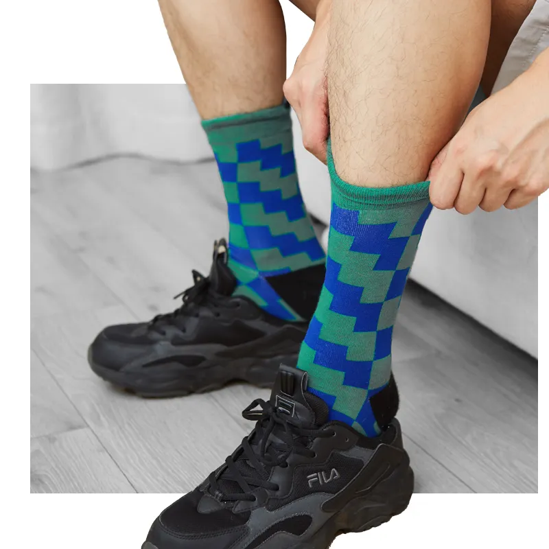 DearBoyFriend Crew Socks Knee High Socks Men's Box 5 Pack Multicolor-3