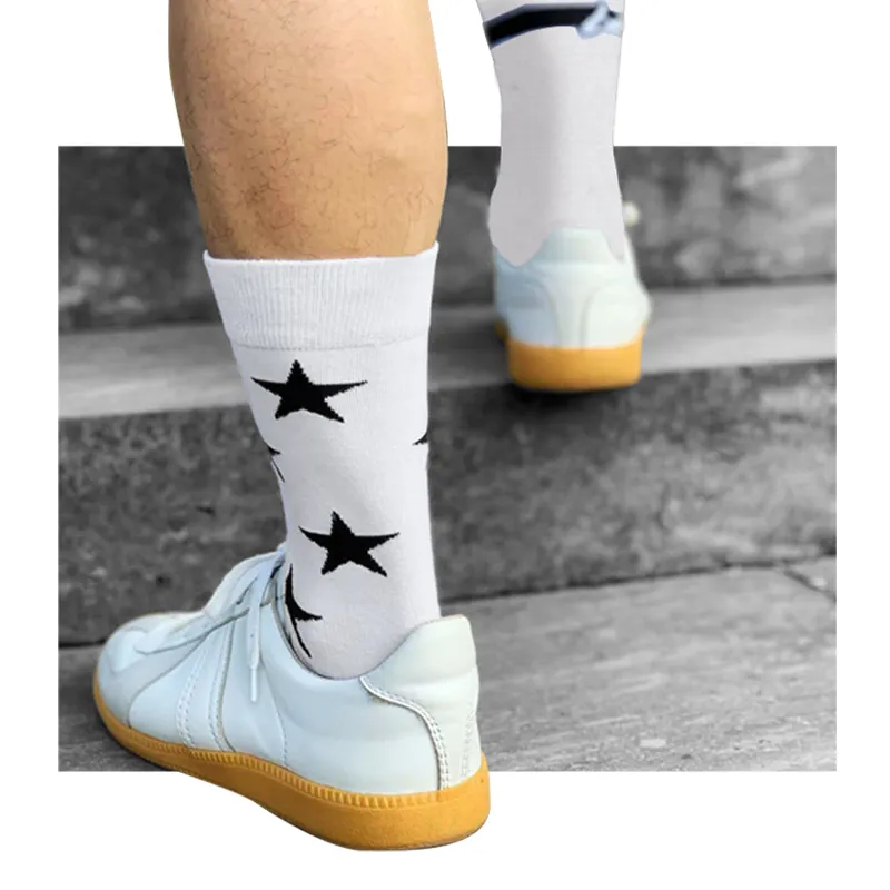 DearBoyFriend Crew Socks Knee High Socks Men's Box 5 Pack Multicolor-4