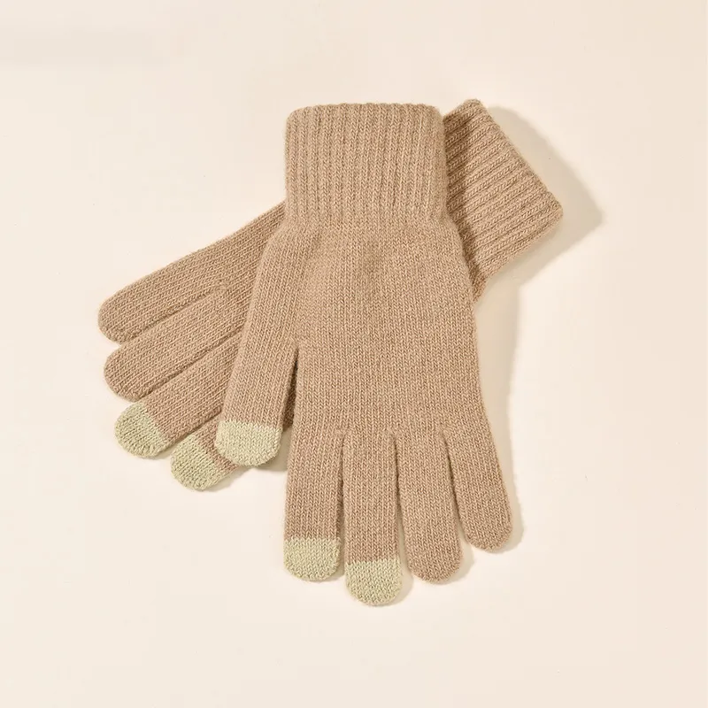 BANDICOOT Sheep Wool Knit Gloves Unisex Red-11