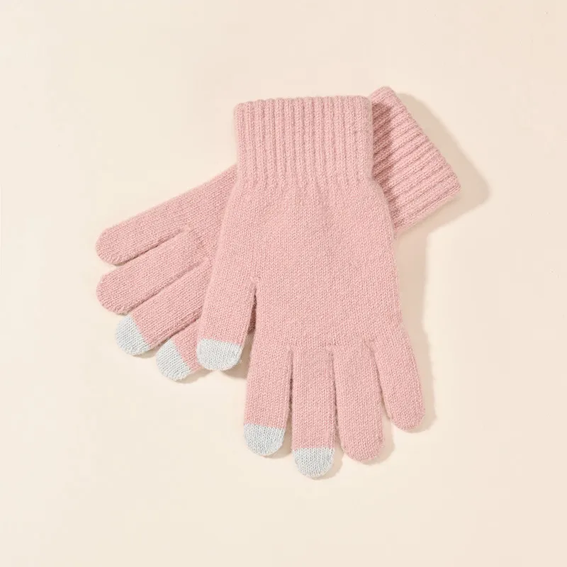 BANDICOOT Sheep Wool Knit Gloves Unisex Red-7